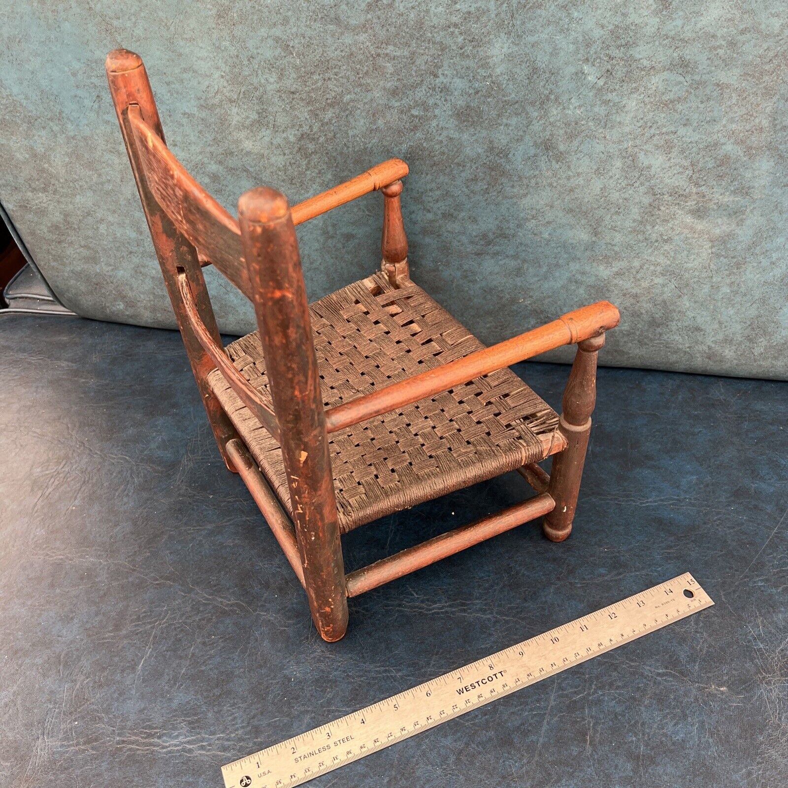 Authentic 1700's Child's Wood Chair with Pinstriping