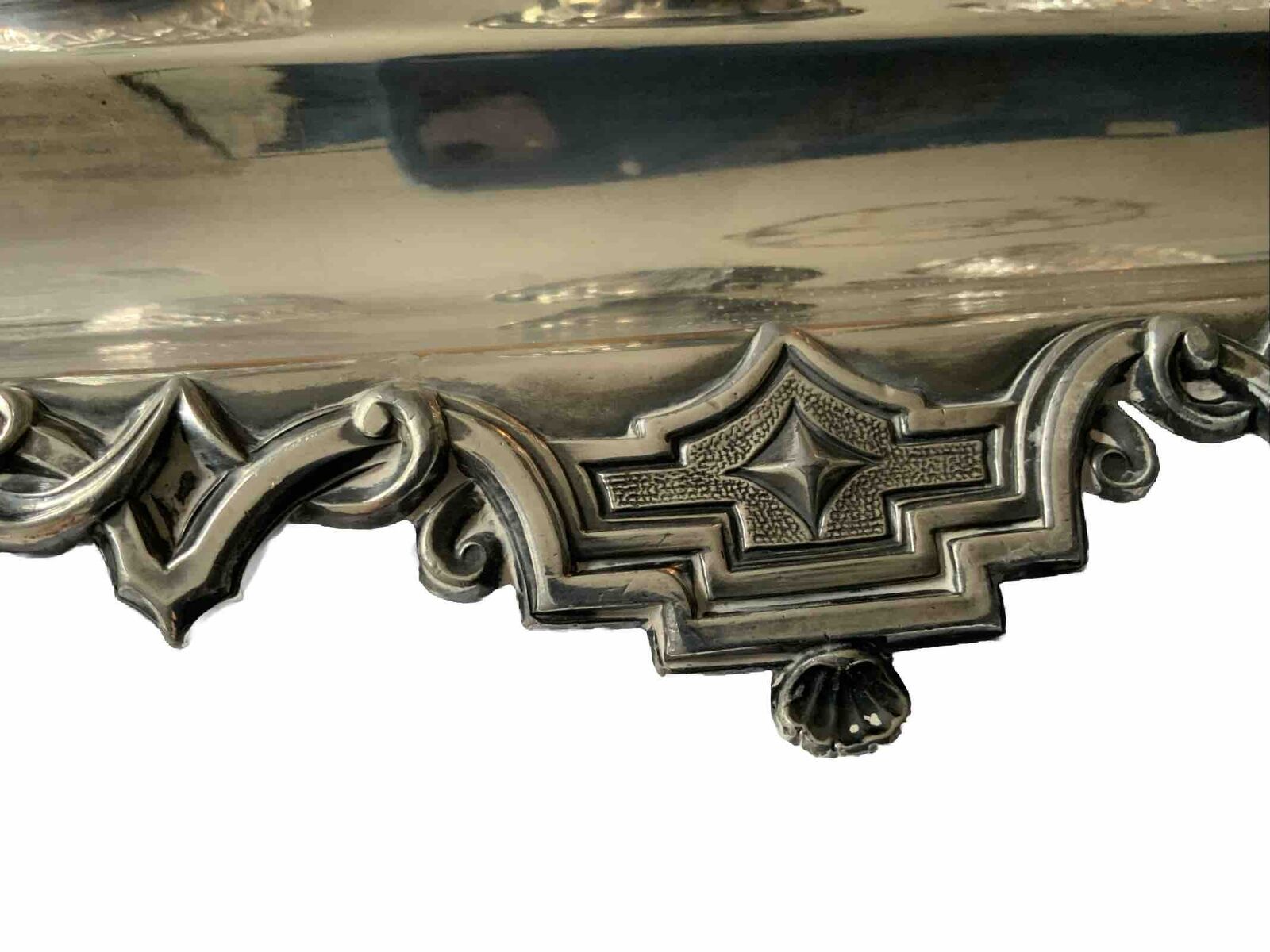 1800's Vintage Sheffield Silver Plated Scallop Standish