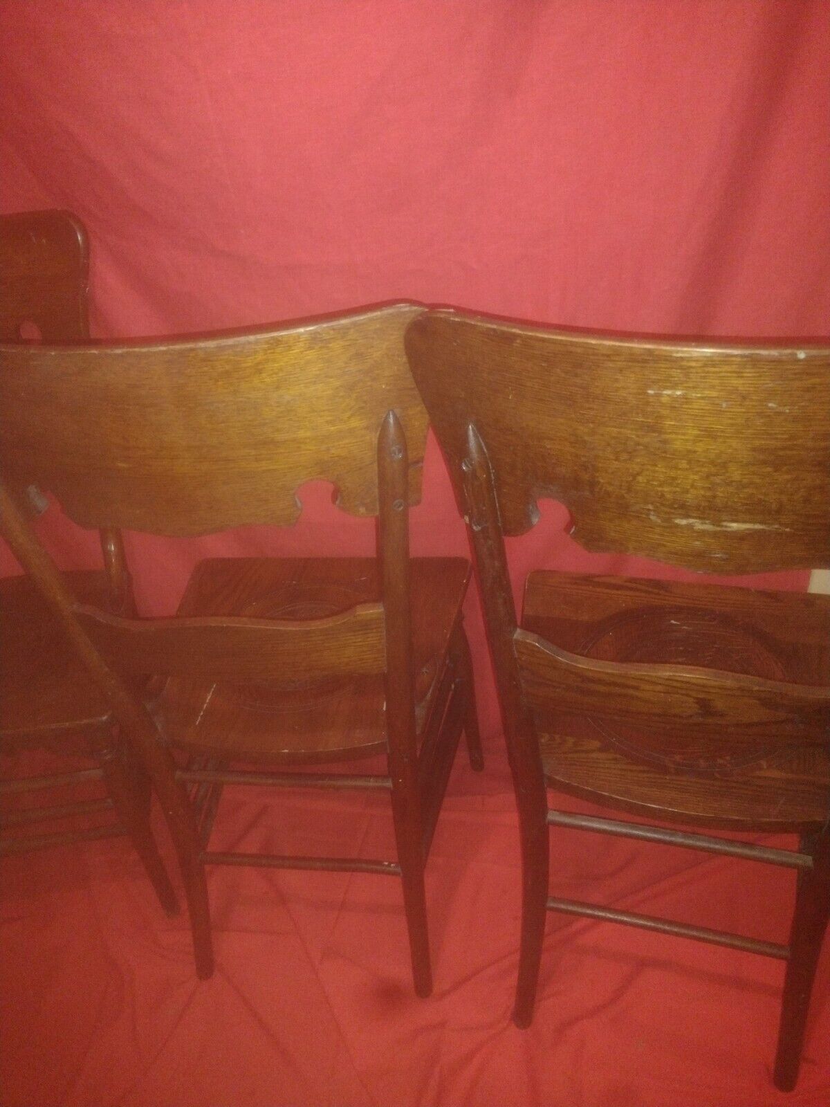 Set of 4 Vintage Oak Dining Chairs