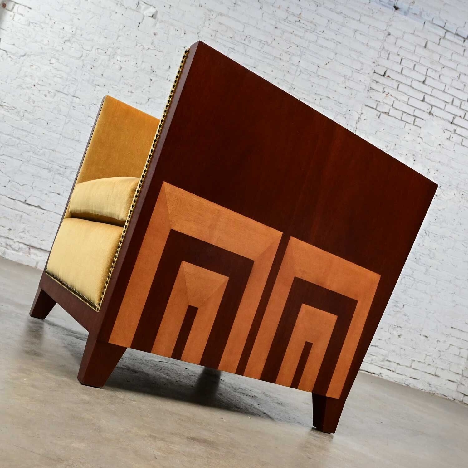 Art Deco Revival Mahogany Club Chair Custom Design