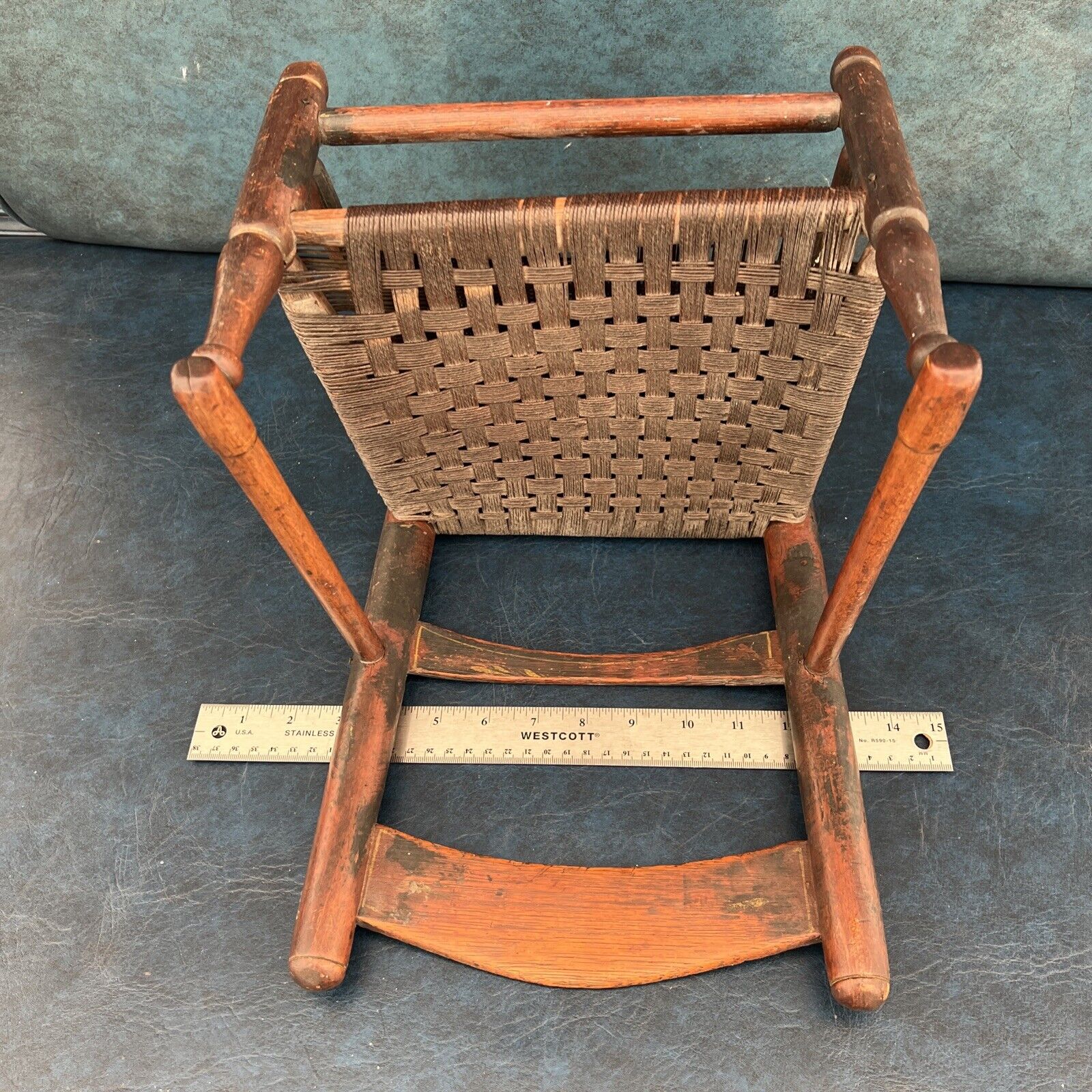 Authentic 1700's Child's Wood Chair with Pinstriping