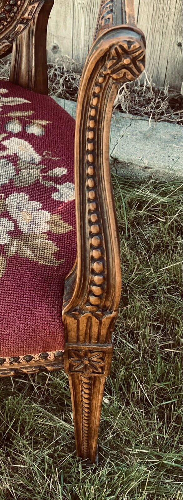 French Armchair with Tapestry Needlepoint from 1700s