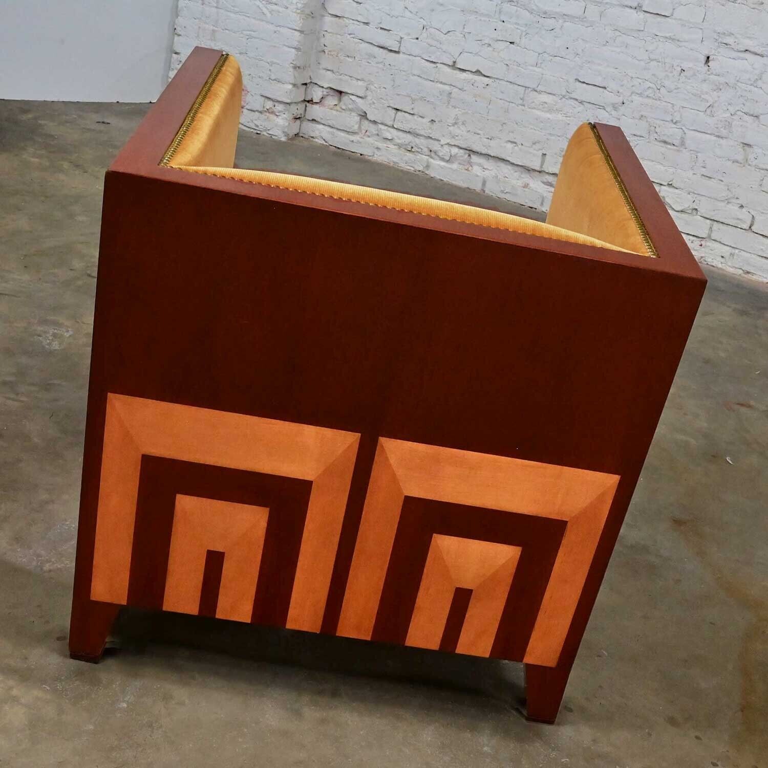 Art Deco Revival Mahogany Club Chair Custom Design