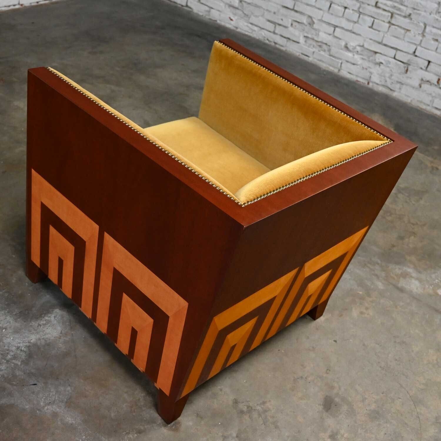 Art Deco Revival Mahogany Club Chair Custom Design