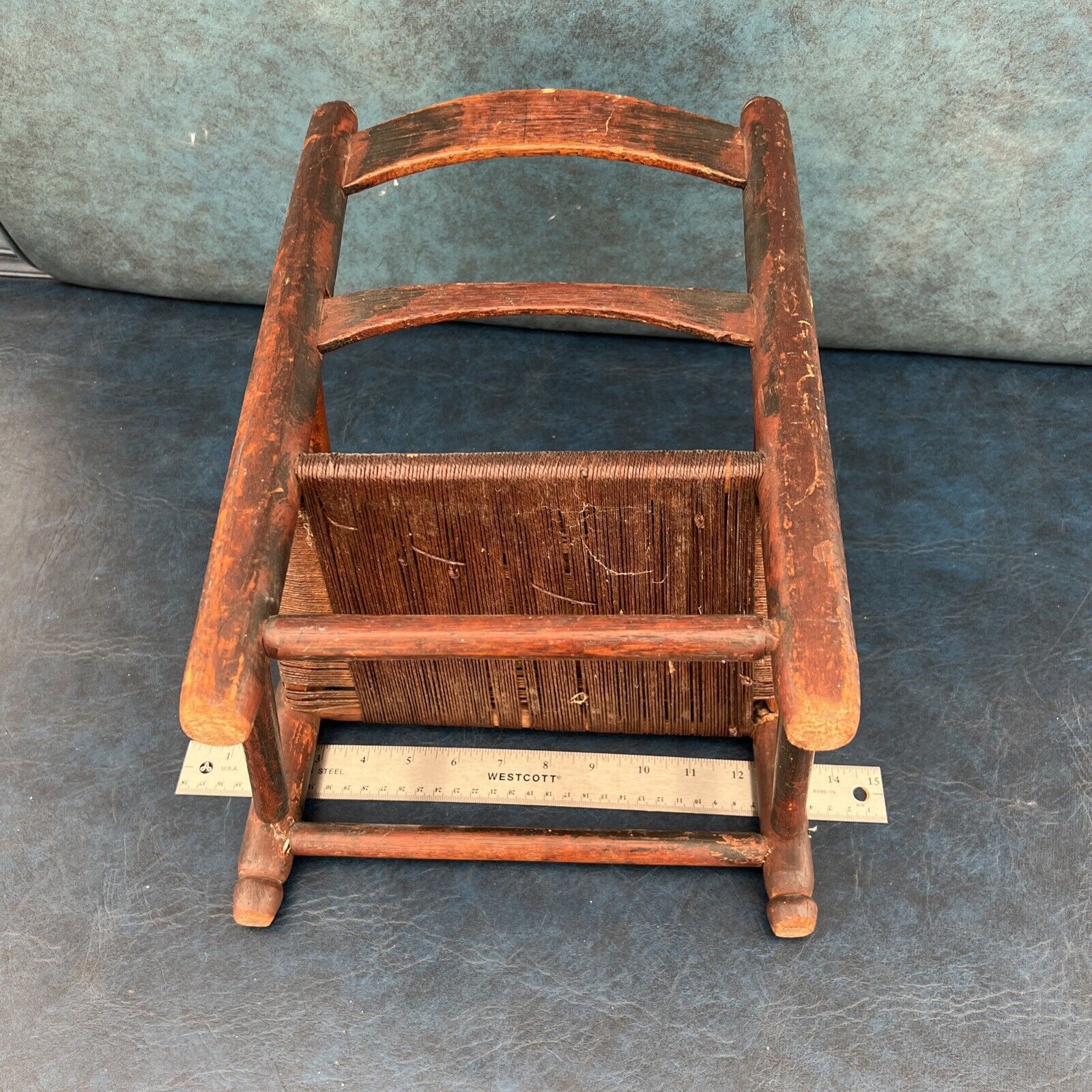 Authentic 1700's Child's Wood Chair with Pinstriping