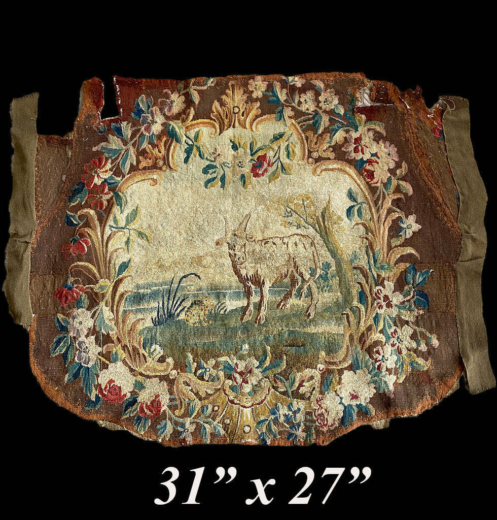 18th Century Aubusson Beauvais Tapestry Chair Seat