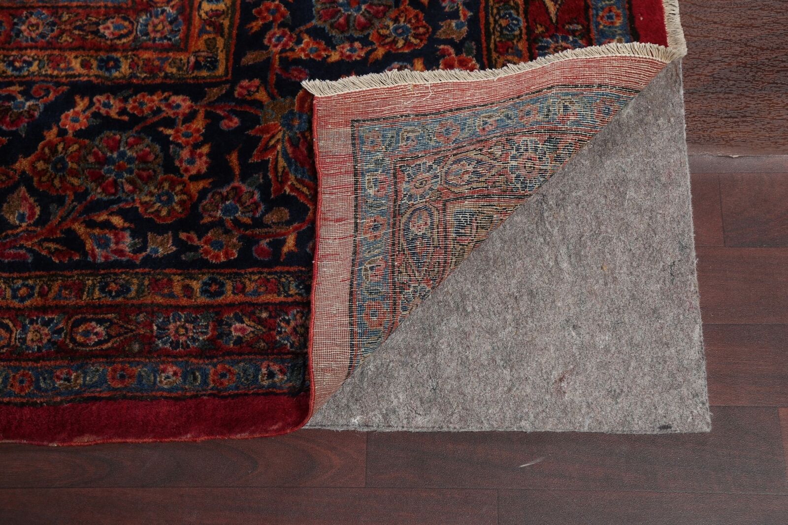 Floral Vegetable Dye Rug: Oversize Handmade Antique 12x20