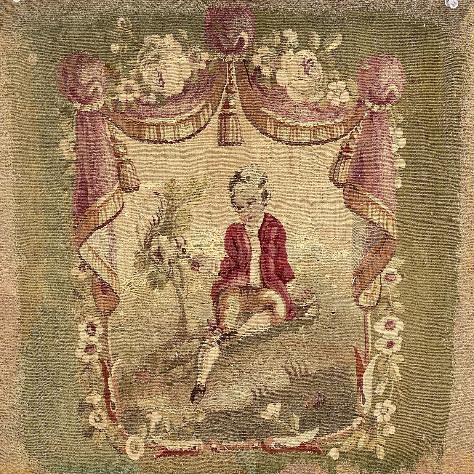 18th Century Aubusson Chair Back Cover for Framing