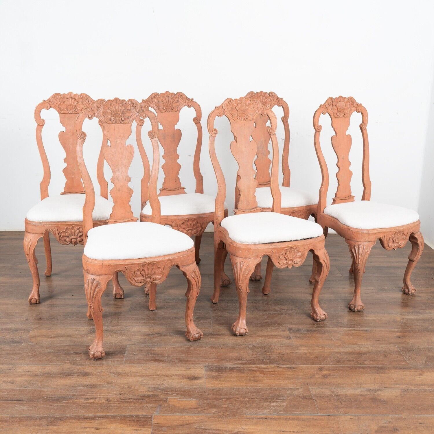 6 Antique Rococo Dining Chairs - Norway 1770-1800