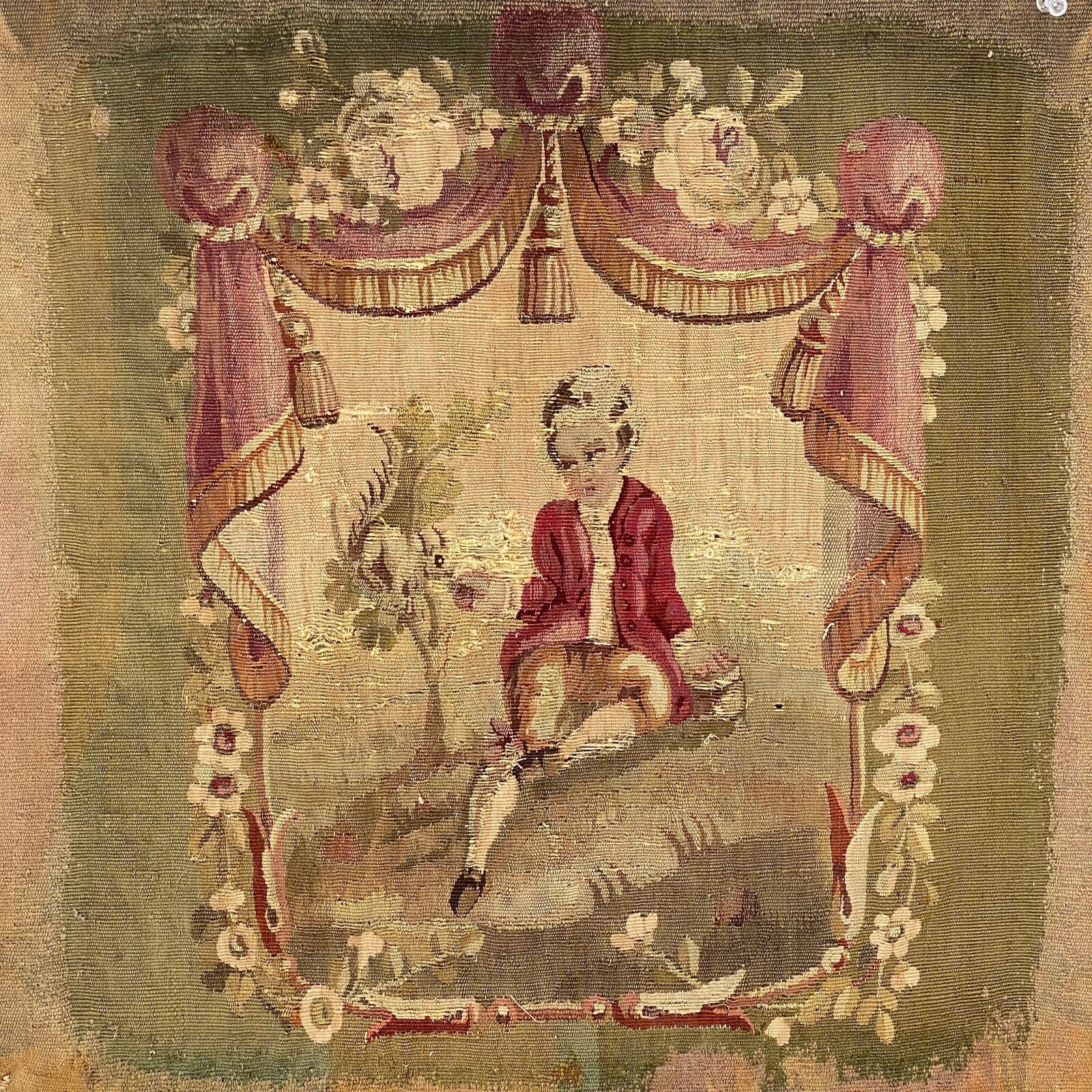 18th Century Aubusson Chair Back Cover for Framing