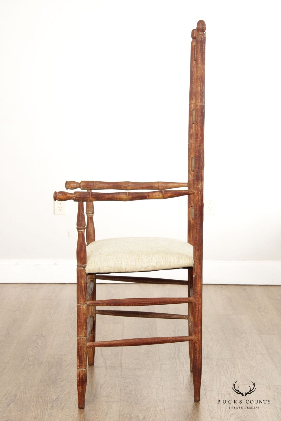 18th Century Swedish Country Painted Ladderback Armchair