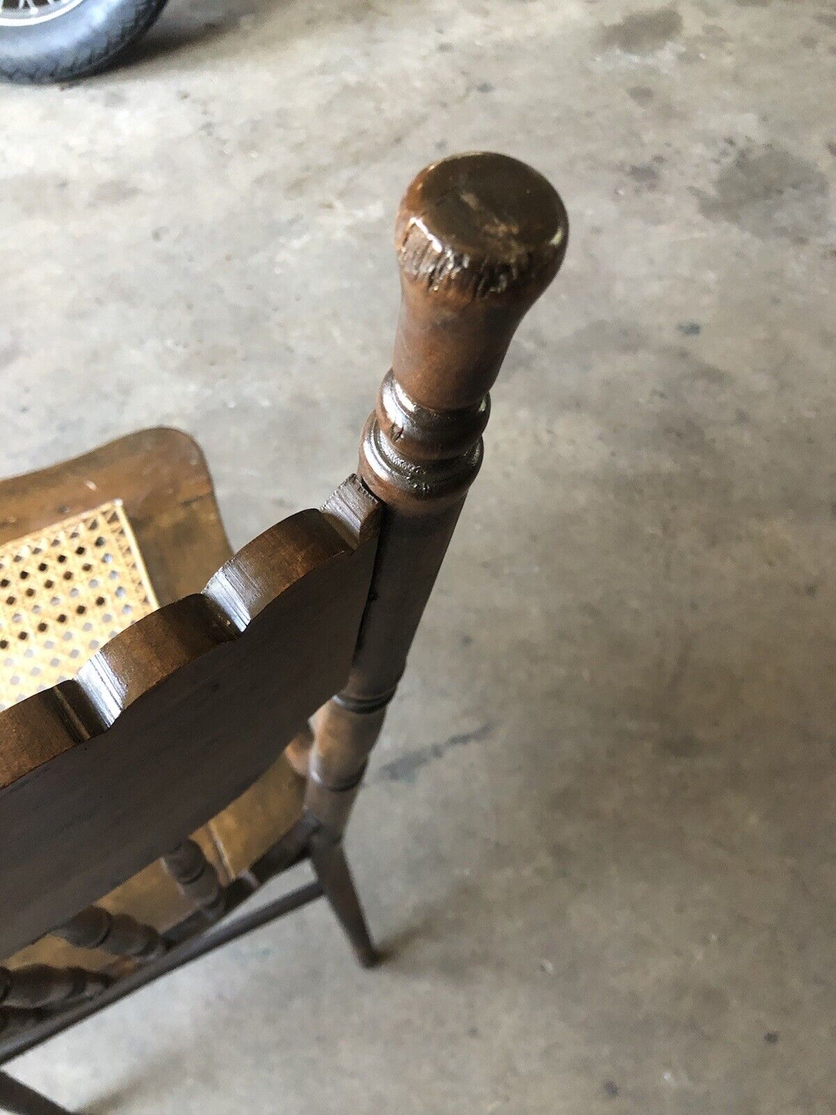 Antique American Press Back Oak Dining Chair - Stunning