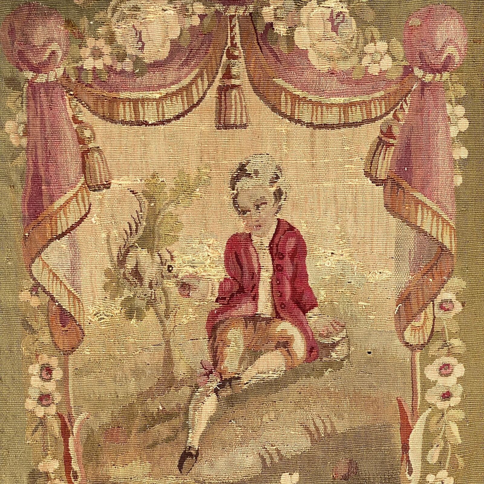 18th Century Aubusson Chair Back Cover for Framing