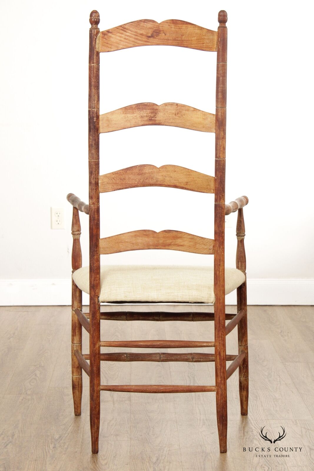 18th Century Swedish Country Painted Ladderback Armchair