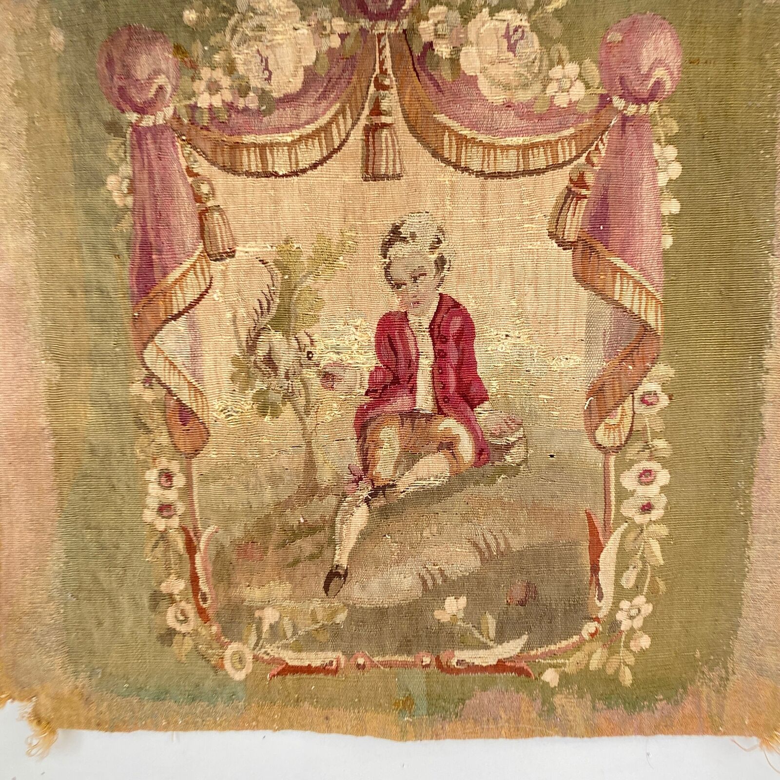 18th Century Aubusson Chair Back Cover for Framing