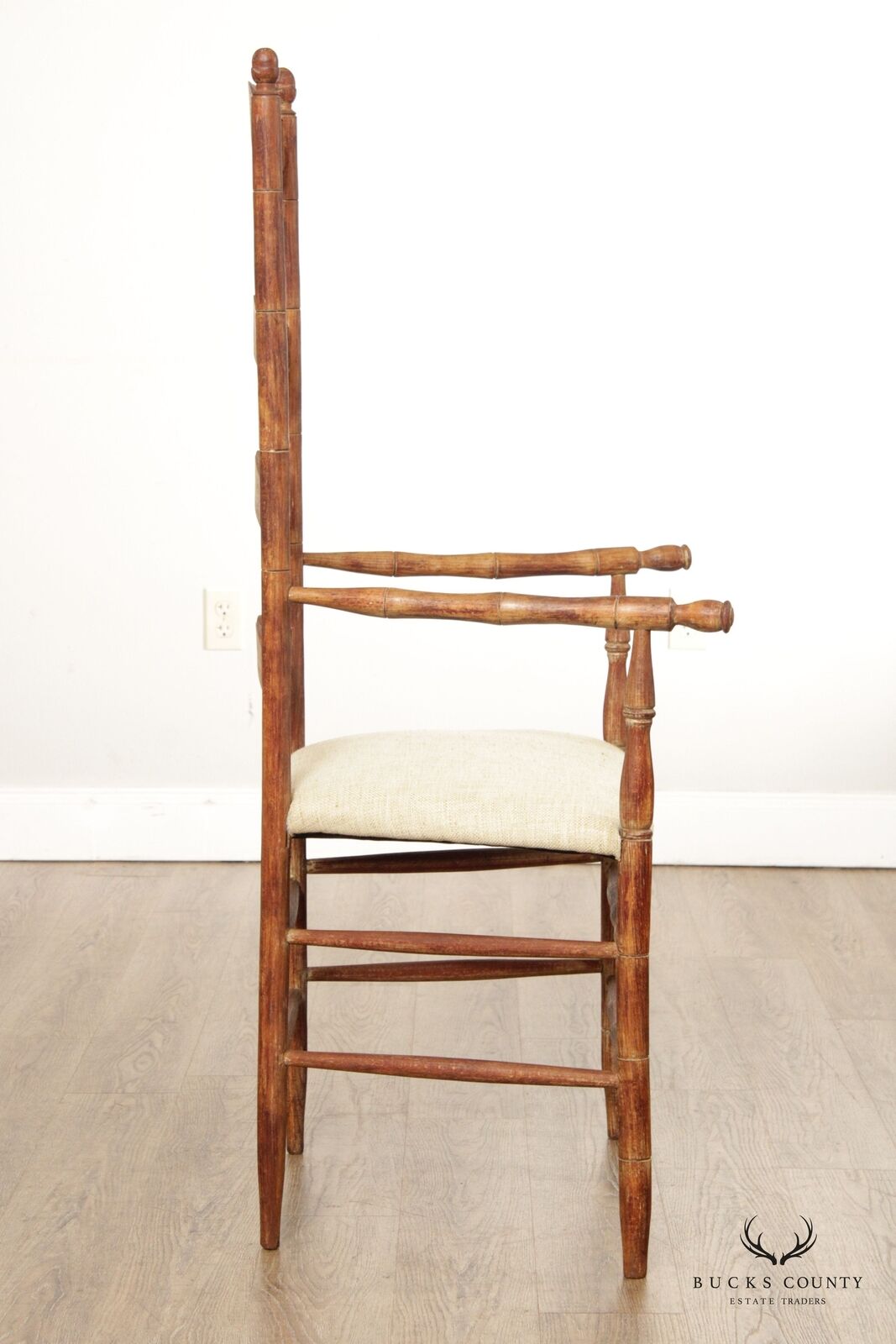 18th Century Swedish Country Painted Ladderback Armchair