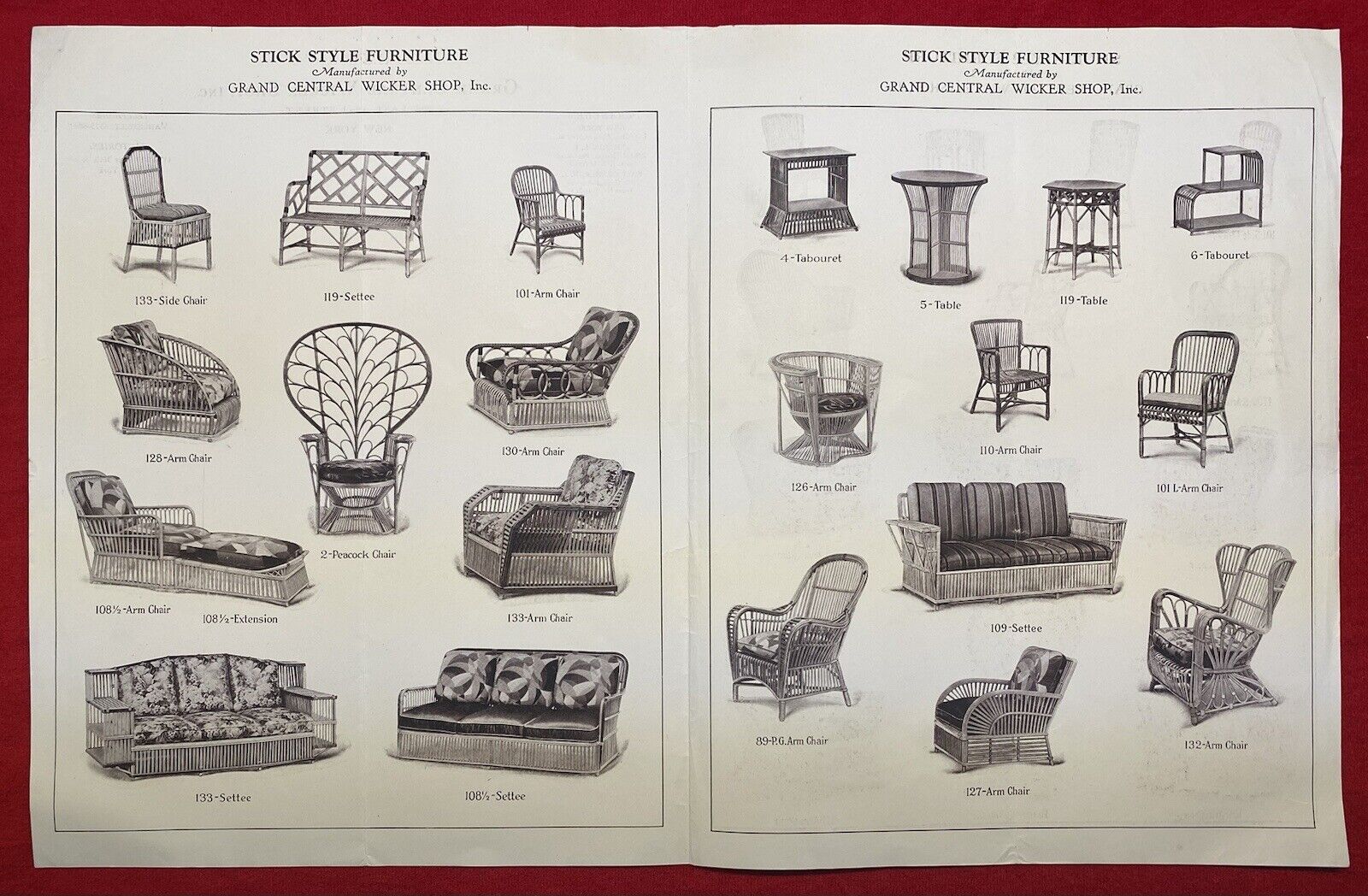Antique 1920-1930 Grand Central Wicker Shop Promotional Set