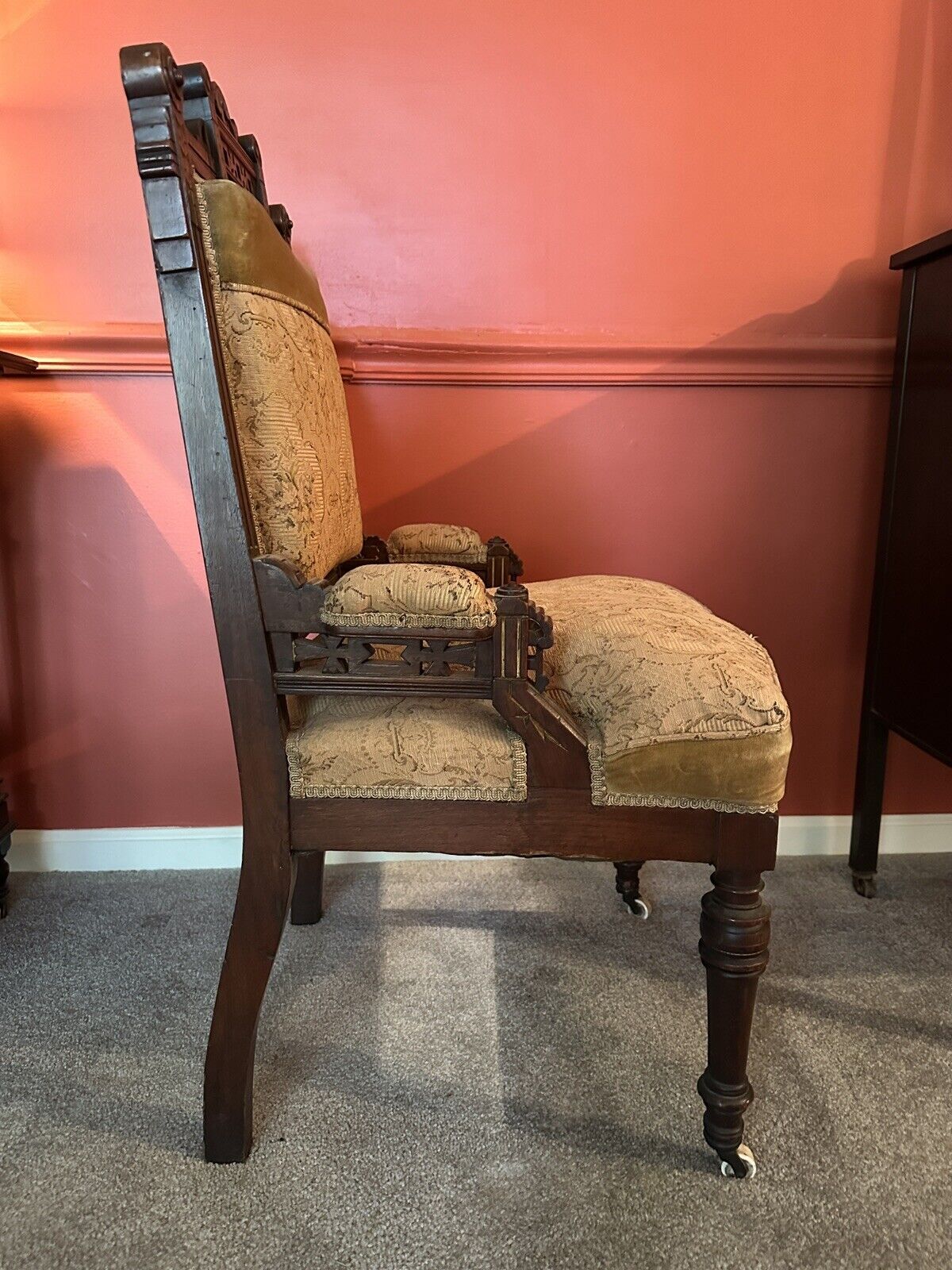 Set of 2 Antique Eastlake Victorian Parlor Chairs