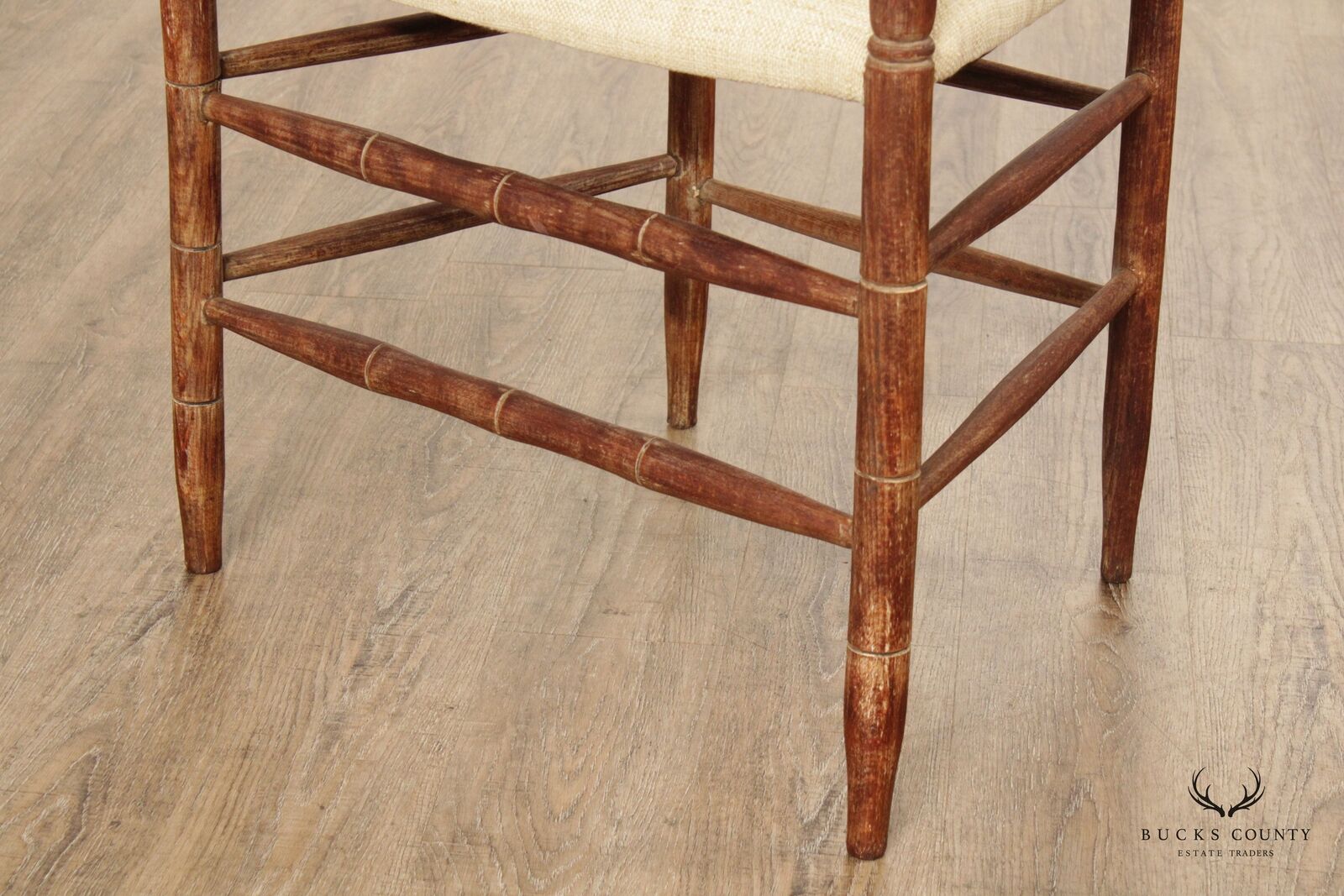 18th Century Swedish Country Painted Ladderback Armchair