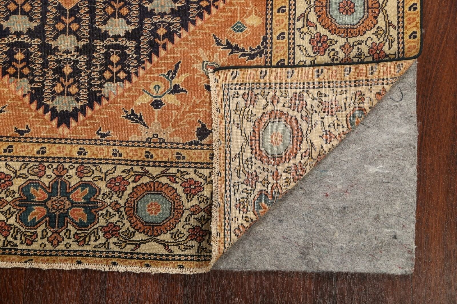 Antique Geometric Navy/Rust Sultanabad Area Rug 4x5 ft