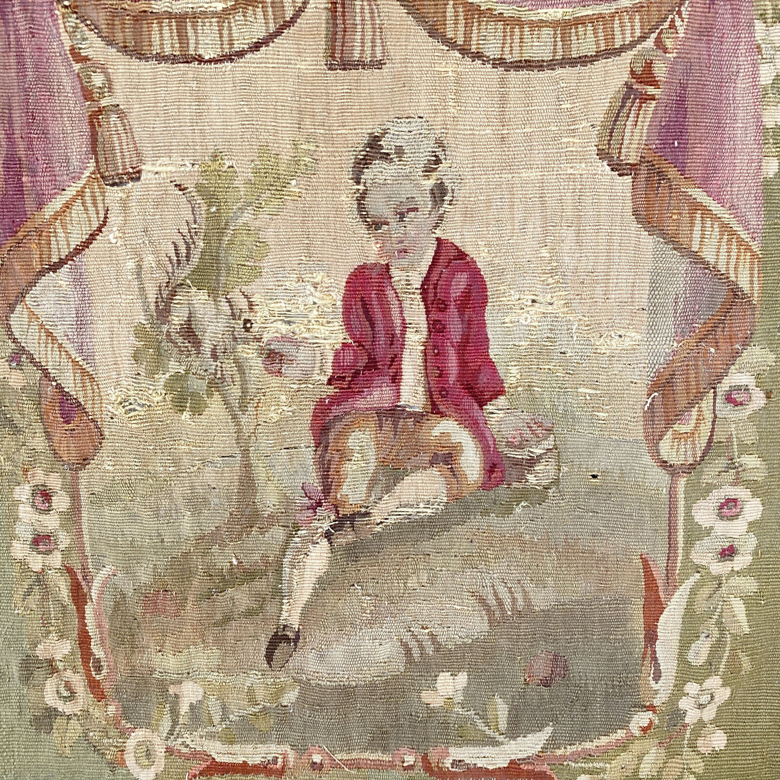 18th Century Aubusson Chair Back Cover for Framing