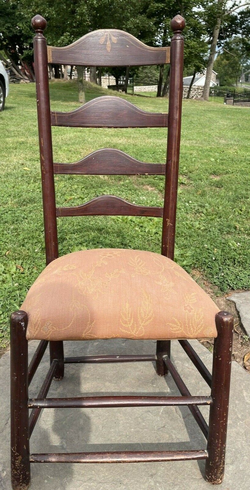 18th Century American Ladder Back Side Chair, Delaware Valley