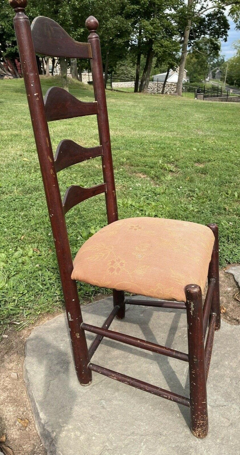 Antique Early American Ladder Back Side Chair PA/NJ