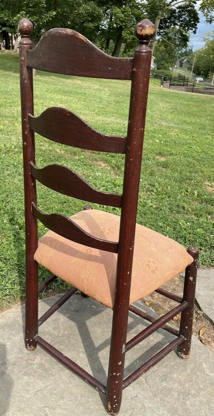 Antique Early American Ladder Back Side Chair PA/NJ