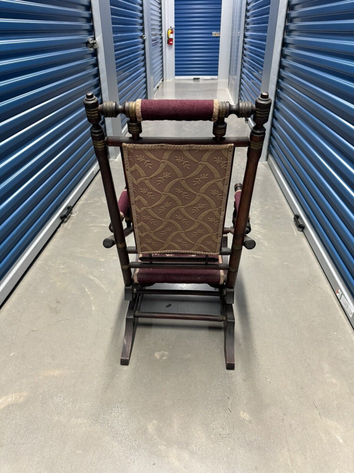 Victorian Leather Platform Carpet Rocking Chair - Antique Vintage