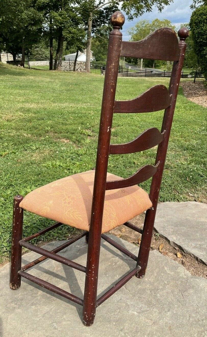 Antique Early American Ladder Back Side Chair PA/NJ