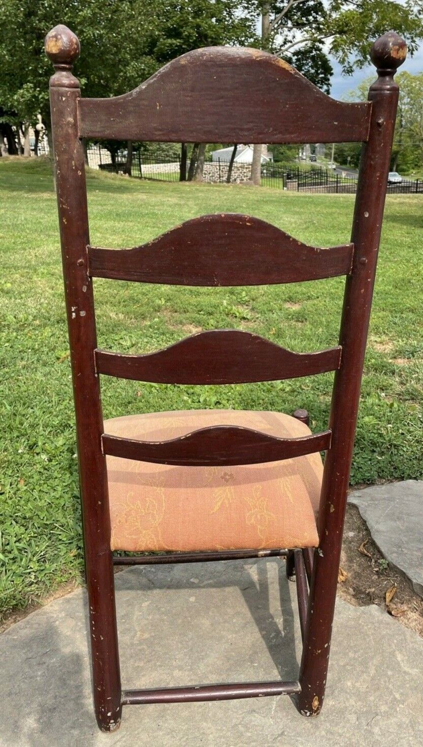 Antique Early American Ladder Back Side Chair PA/NJ