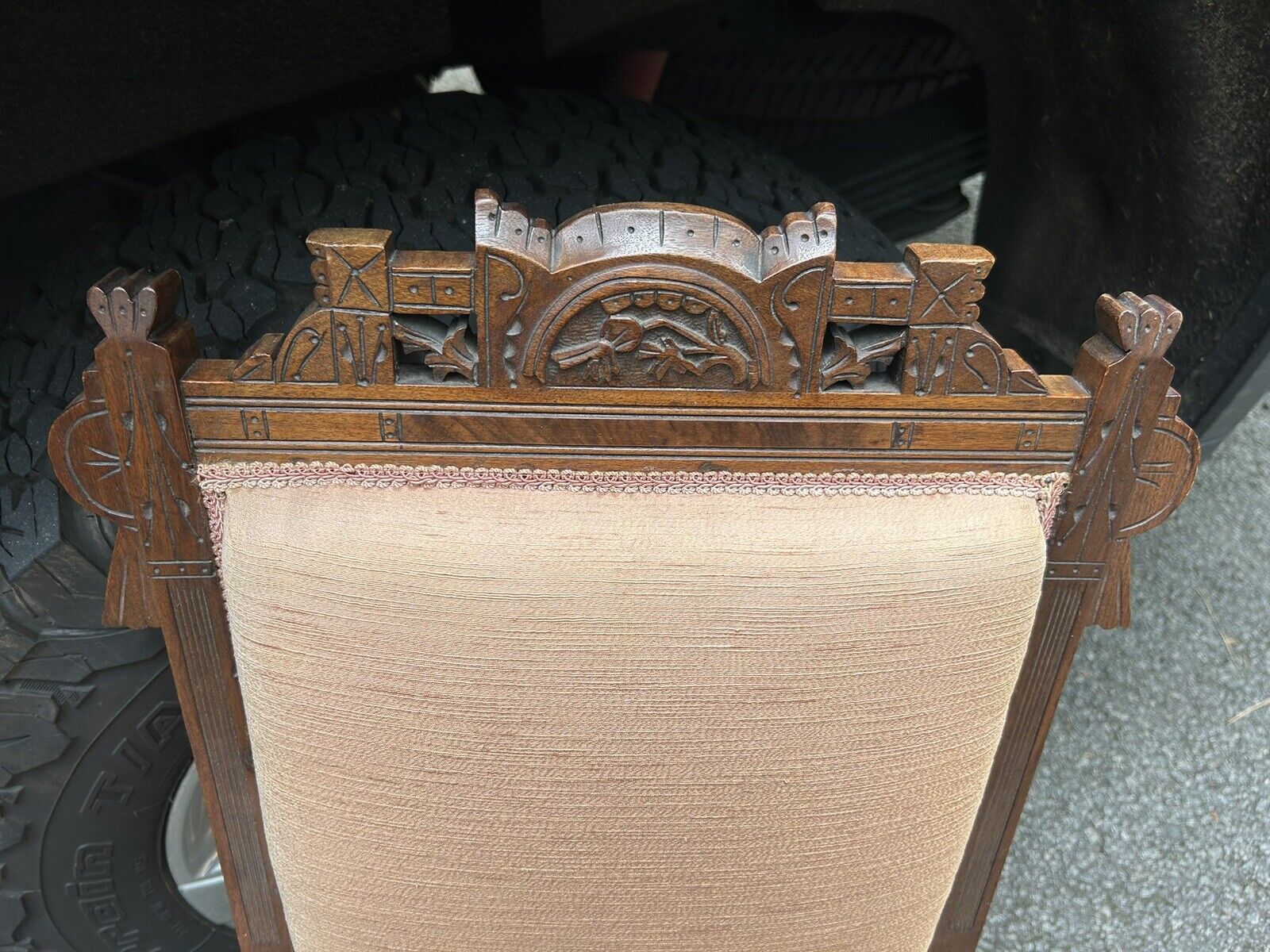 Victorian Eastlake Walnut Parlor Side Chairs Pair