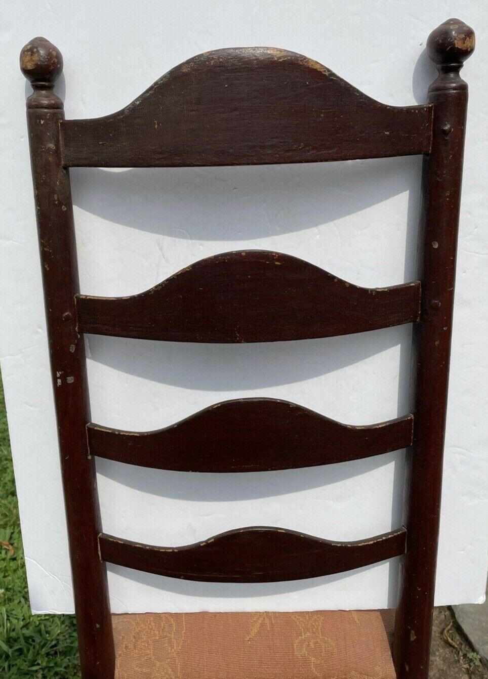 Antique Early American Ladder Back Side Chair PA/NJ