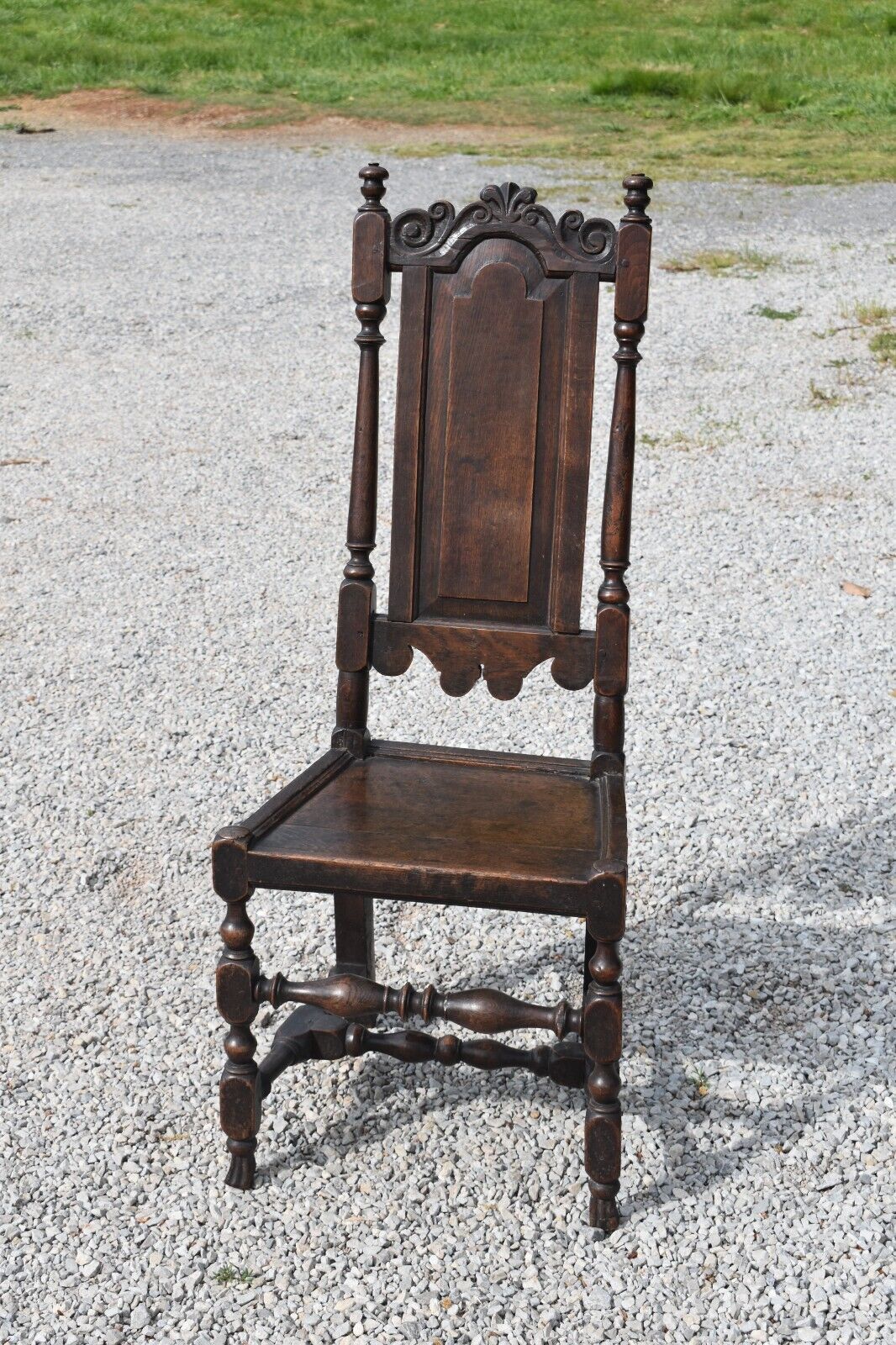 17th Century Carved Oak Wainscot Side Chair