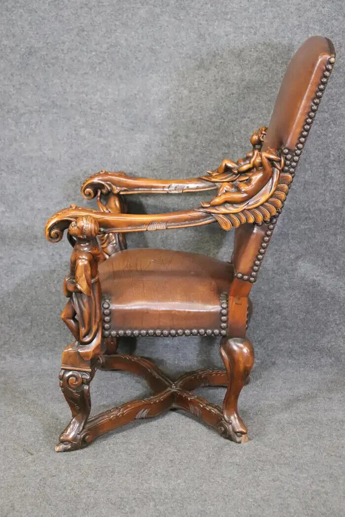 Andrea Brustolon Style Figural Armchair by Theodore Alexander