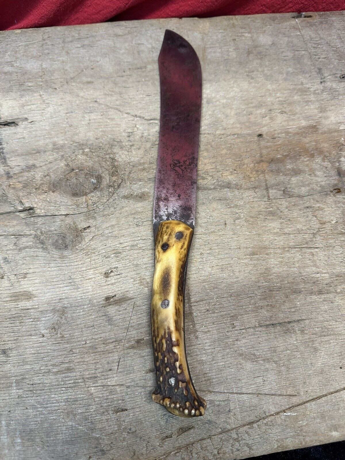 1800s Antler Hilt Bowie Side Knife - Rare Vintage