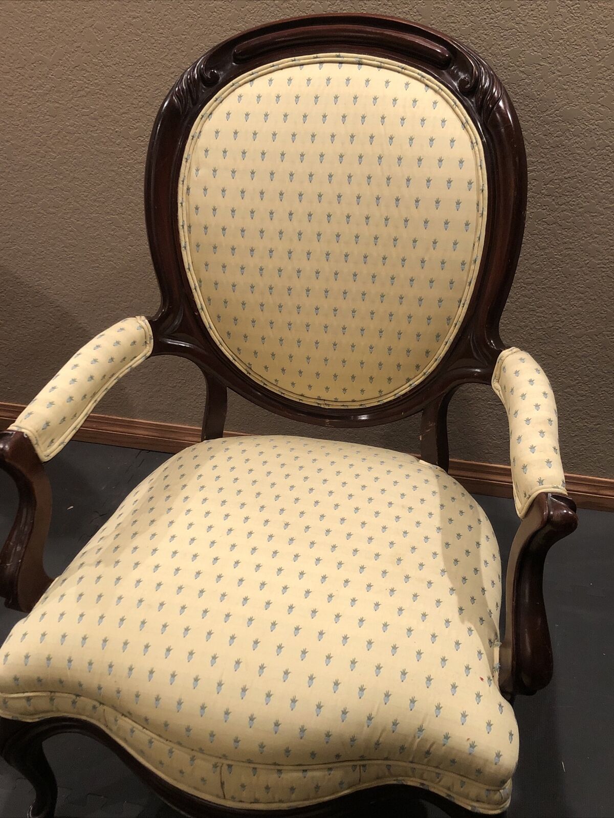 Victorian Oval-Backed Parlor Chair Set with Ottoman