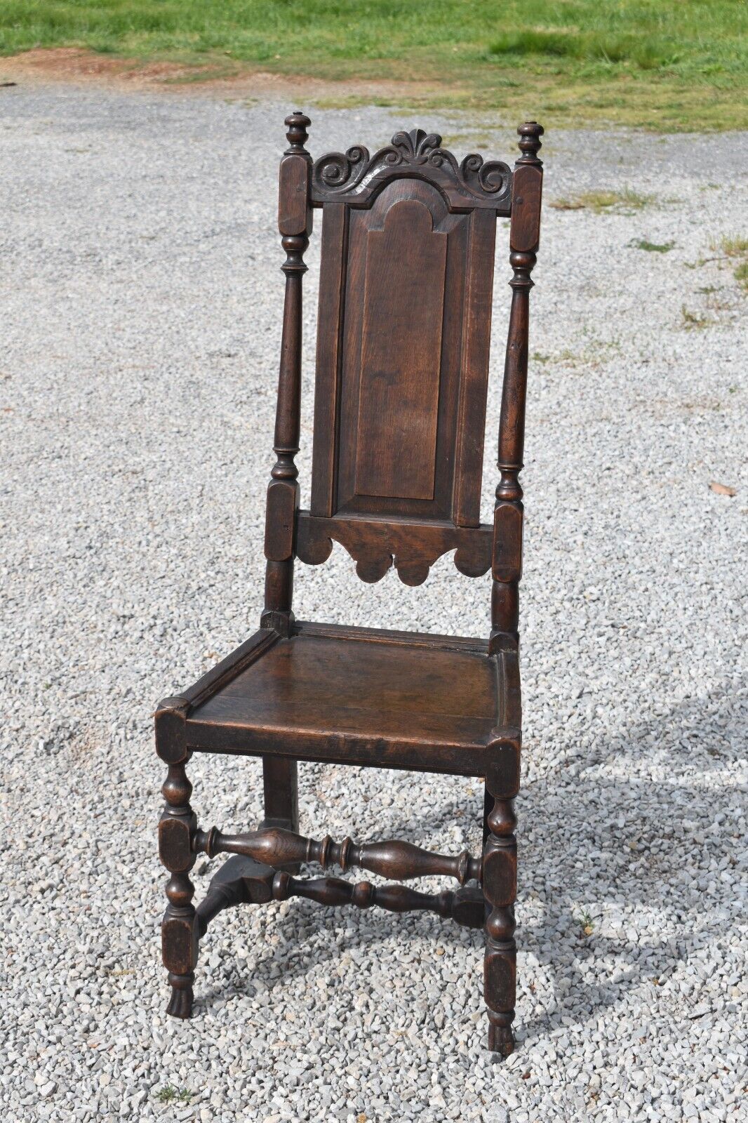 17th Century Carved Oak Wainscot Side Chair