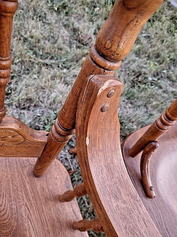 Set of 6 Victorian Press Back Oak Dining Chairs