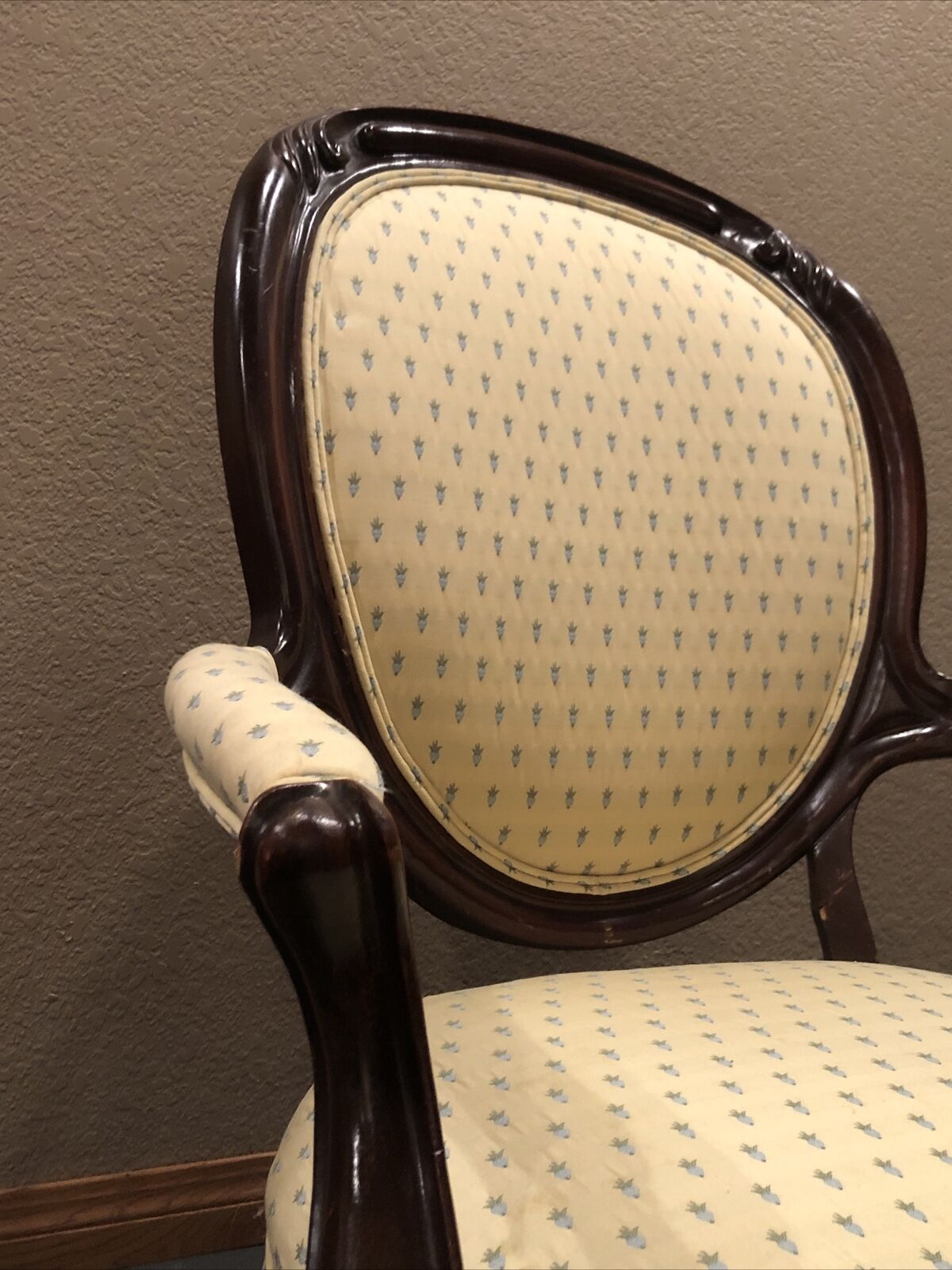 Victorian Oval-Backed Parlor Chair Set with Ottoman