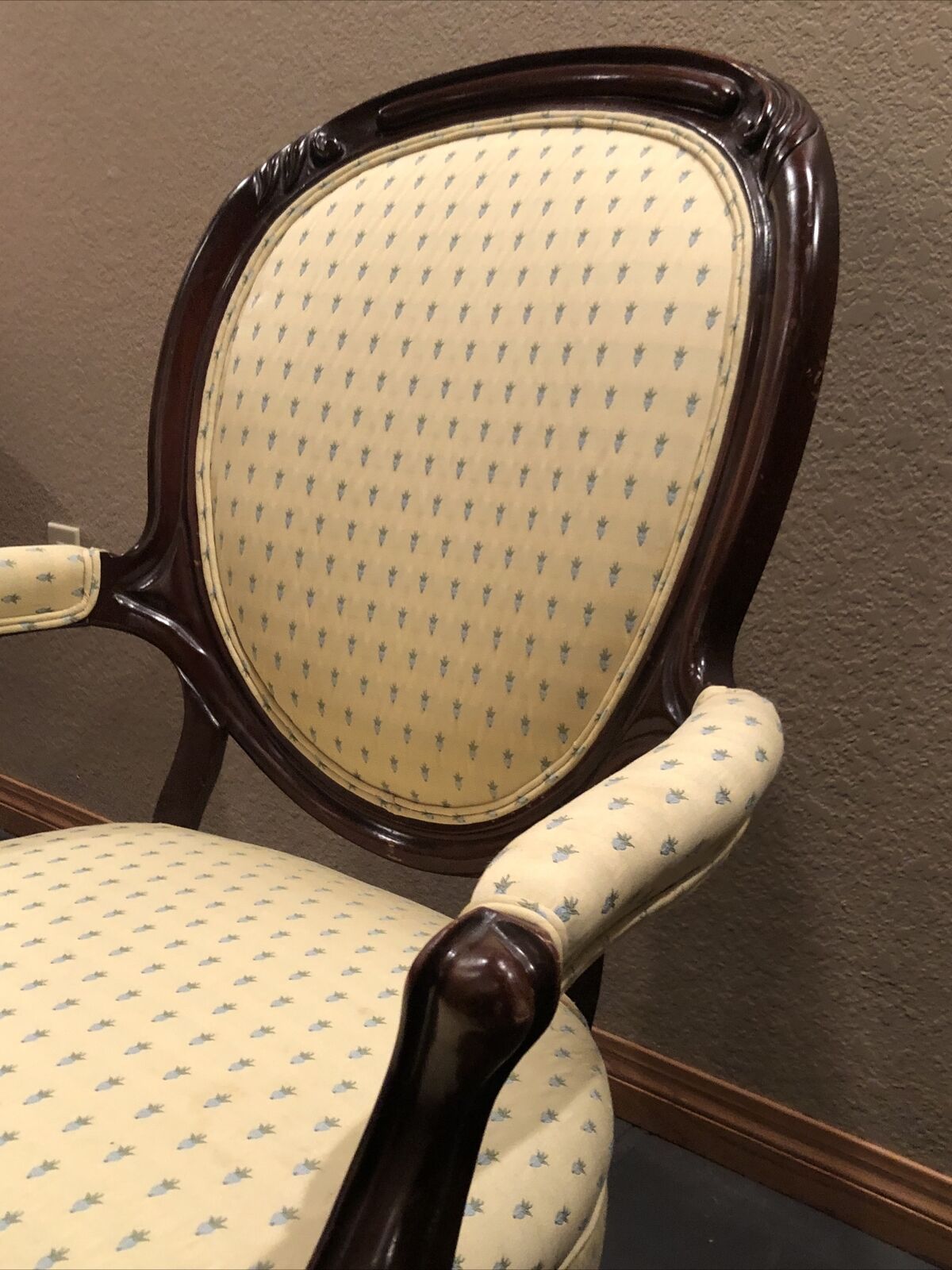 Victorian Oval-Backed Parlor Chair Set with Ottoman