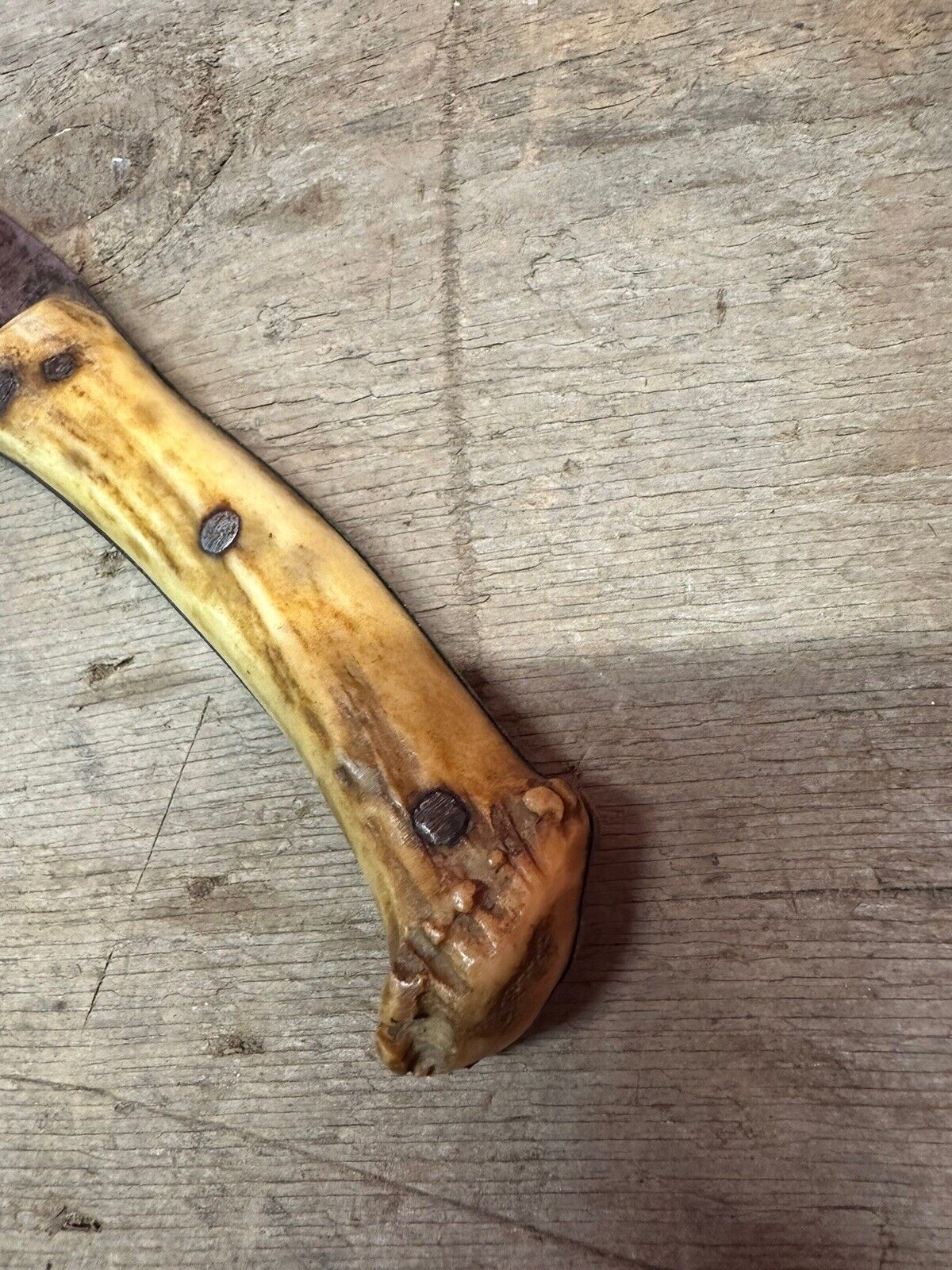 1800s Antler Hilt Bowie Side Knife - Rare Vintage