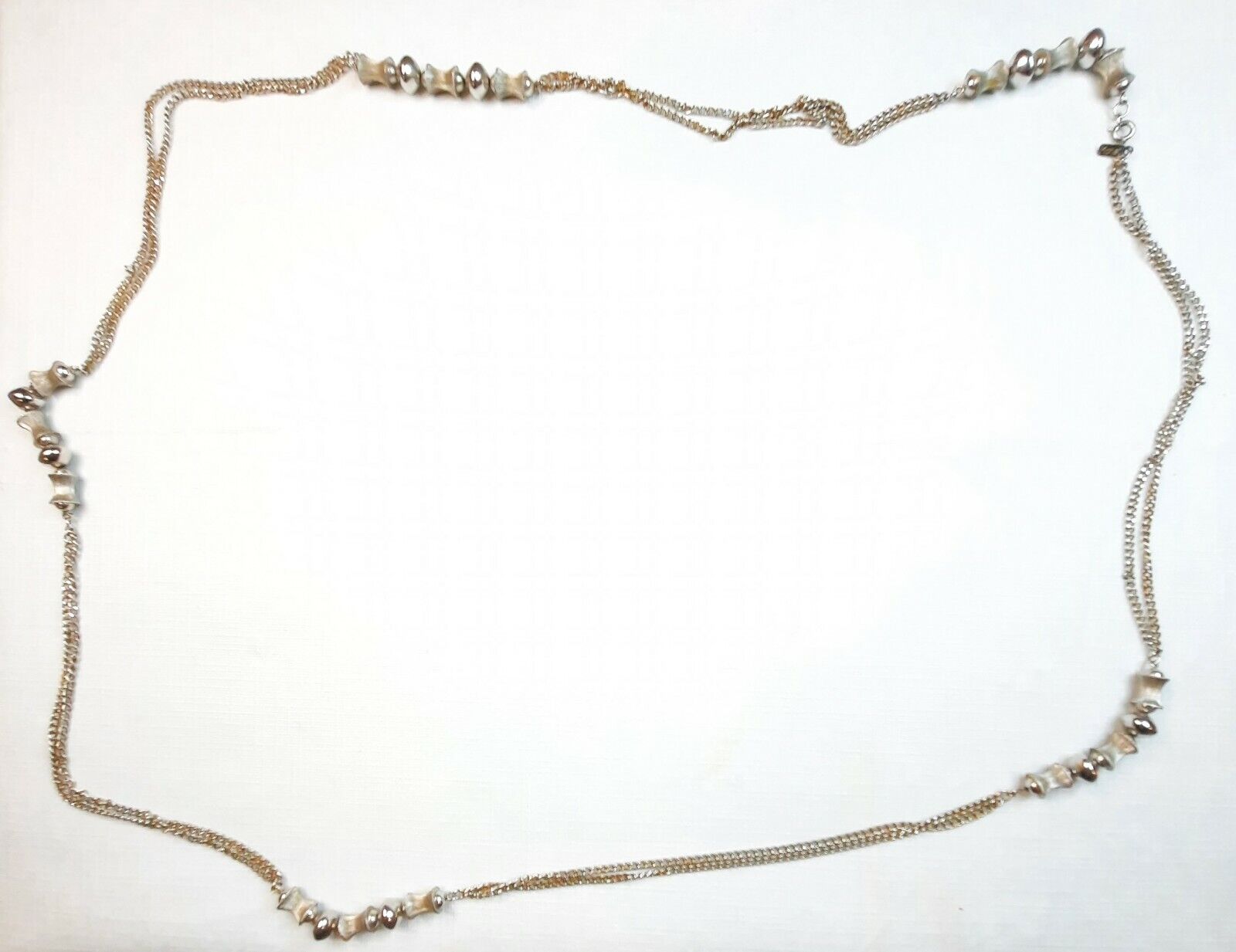 Womens Vintage Late 1900s Monet 53" Multilink Silvertone Necklace