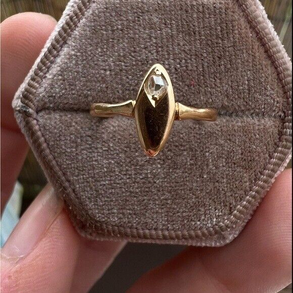 Rare early 1900s antique solid 15k gold genuine rose cut diamond ring!!