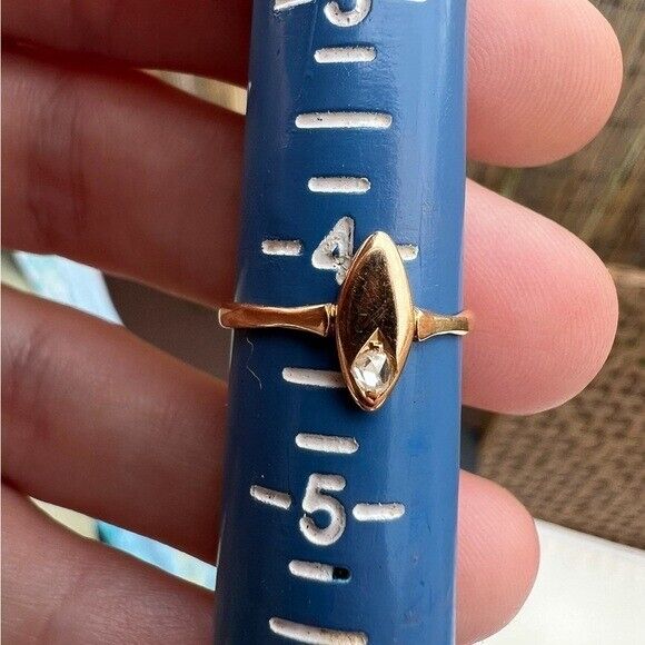 Rare early 1900s antique solid 15k gold genuine rose cut diamond ring!!