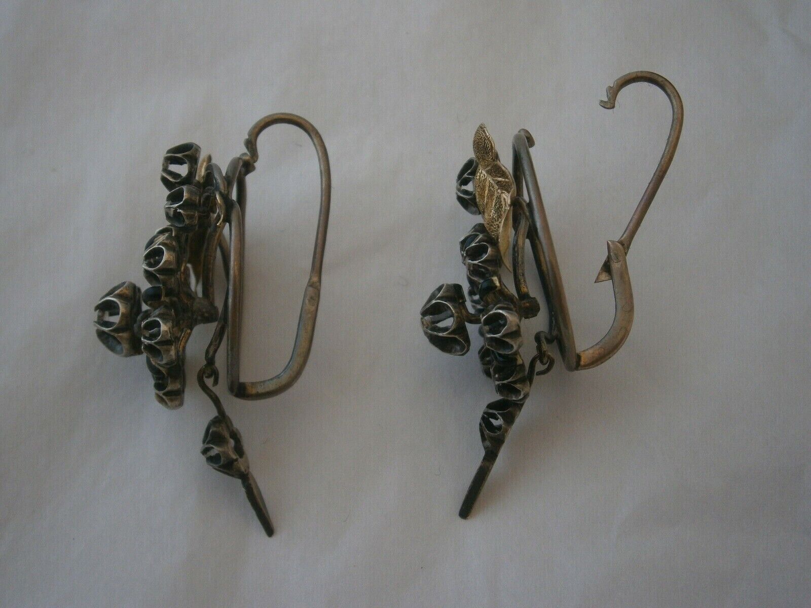 Georgian Period 1700's Diamonds (20) Leaf & Flower Drop Earring Set !!VERY OLD!!