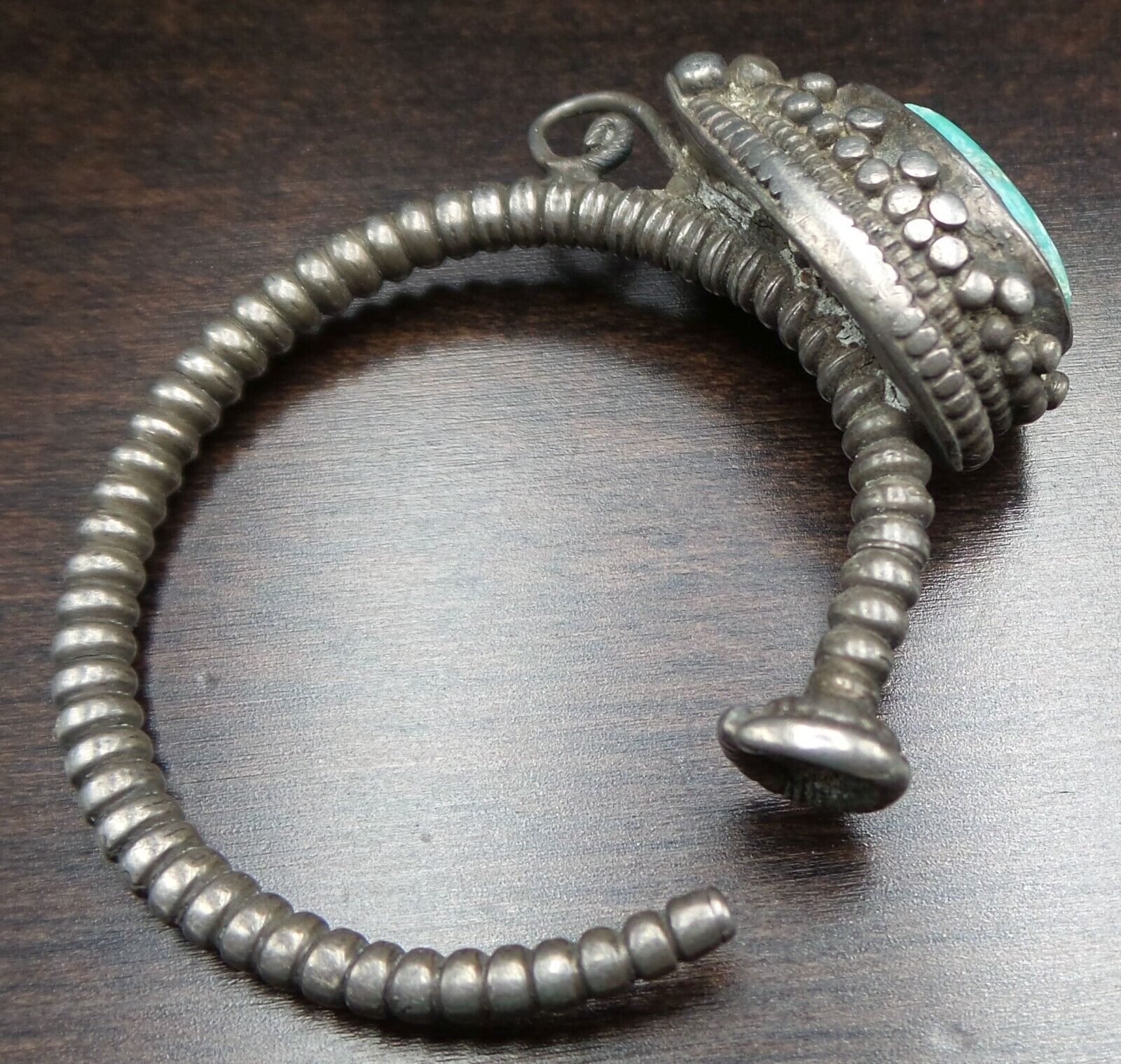 Beautiful Antique 1900s Tibetan/Himalayan Silver & Turquoise Earring