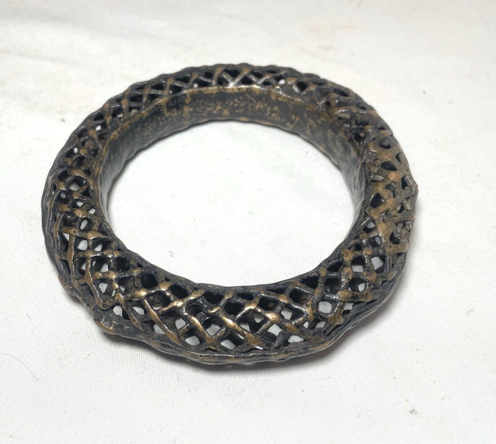 1800's Antique African Niger Baoulé Dogon Bronze Manilla Currency Bracelet rare 