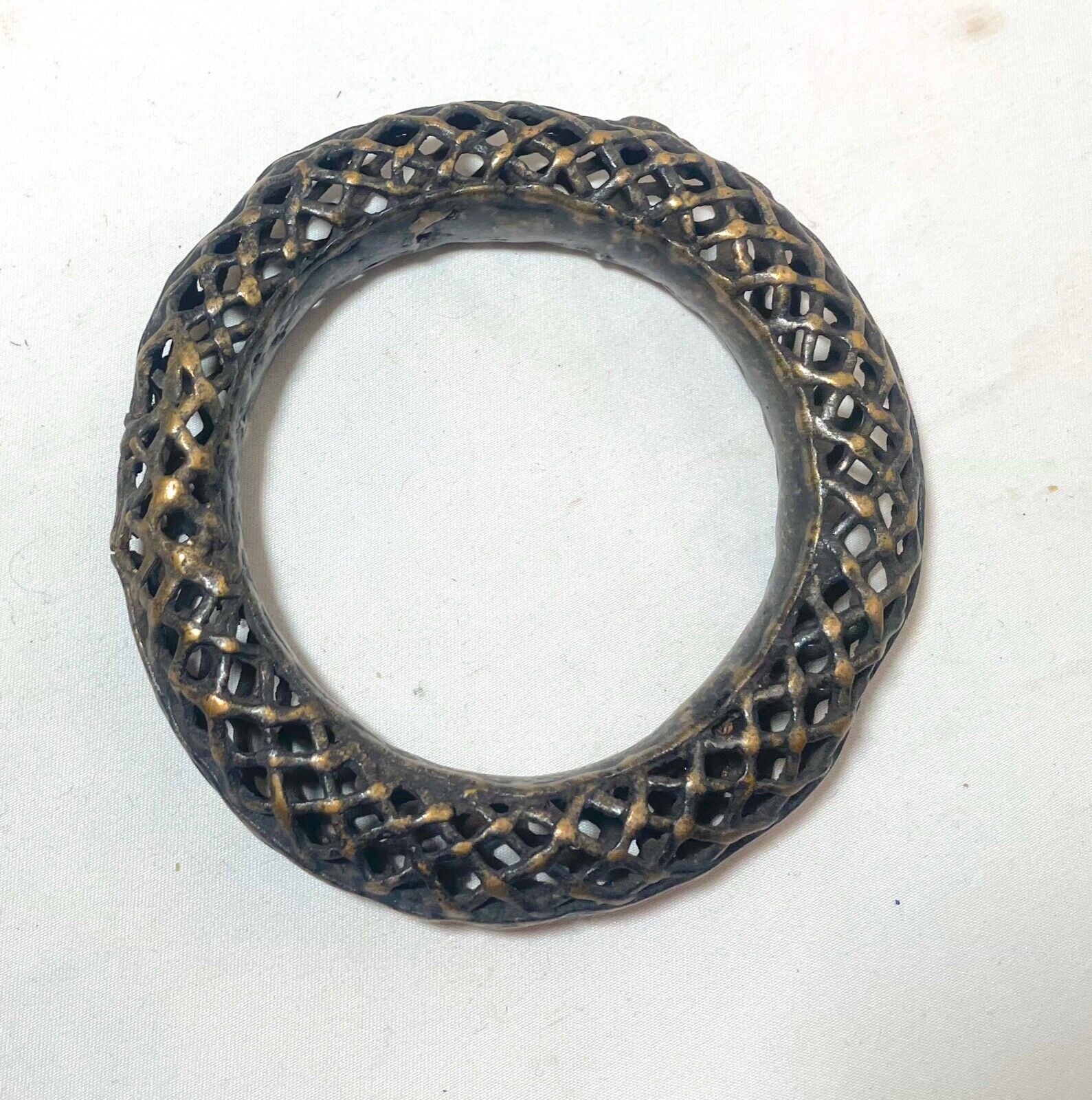 1800's Antique African Niger Baoulé Dogon Bronze Manilla Currency Bracelet rare 