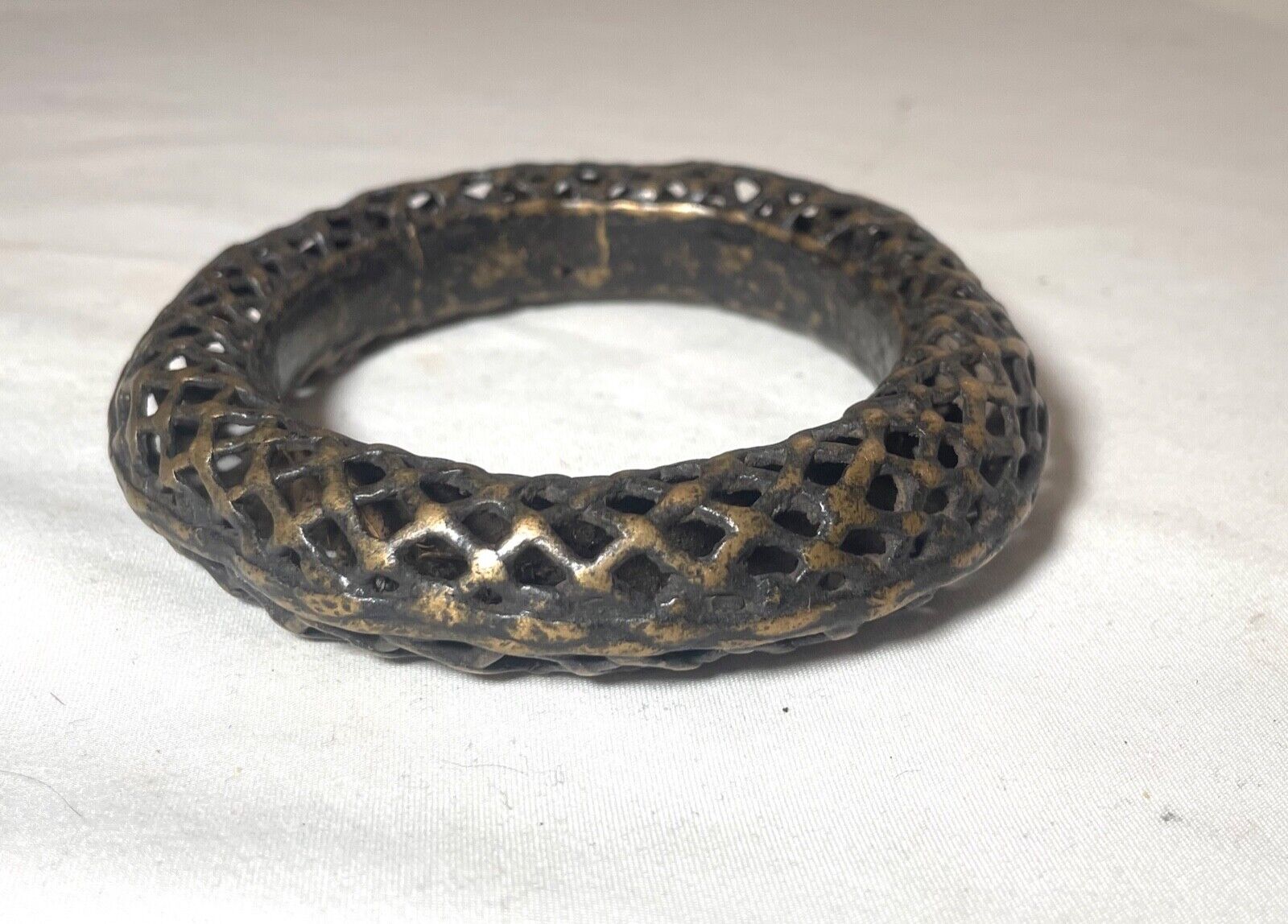 1800's Antique African Niger Baoulé Dogon Bronze Manilla Currency Bracelet rare 